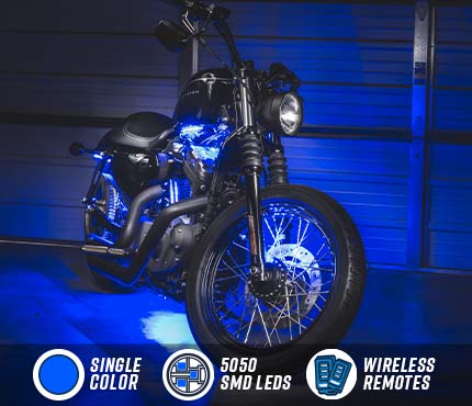 Advanced Blue LED Mini Motorcycle Lighting Kit