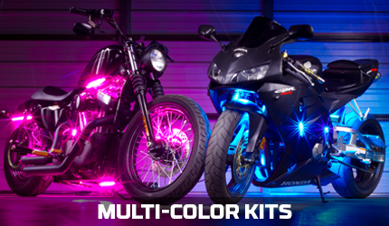 10 Pod + 4 Strip Single Color Remote Control Motorcycle Engine & Ground LED  Light Kit – Automotive Custom Lighting