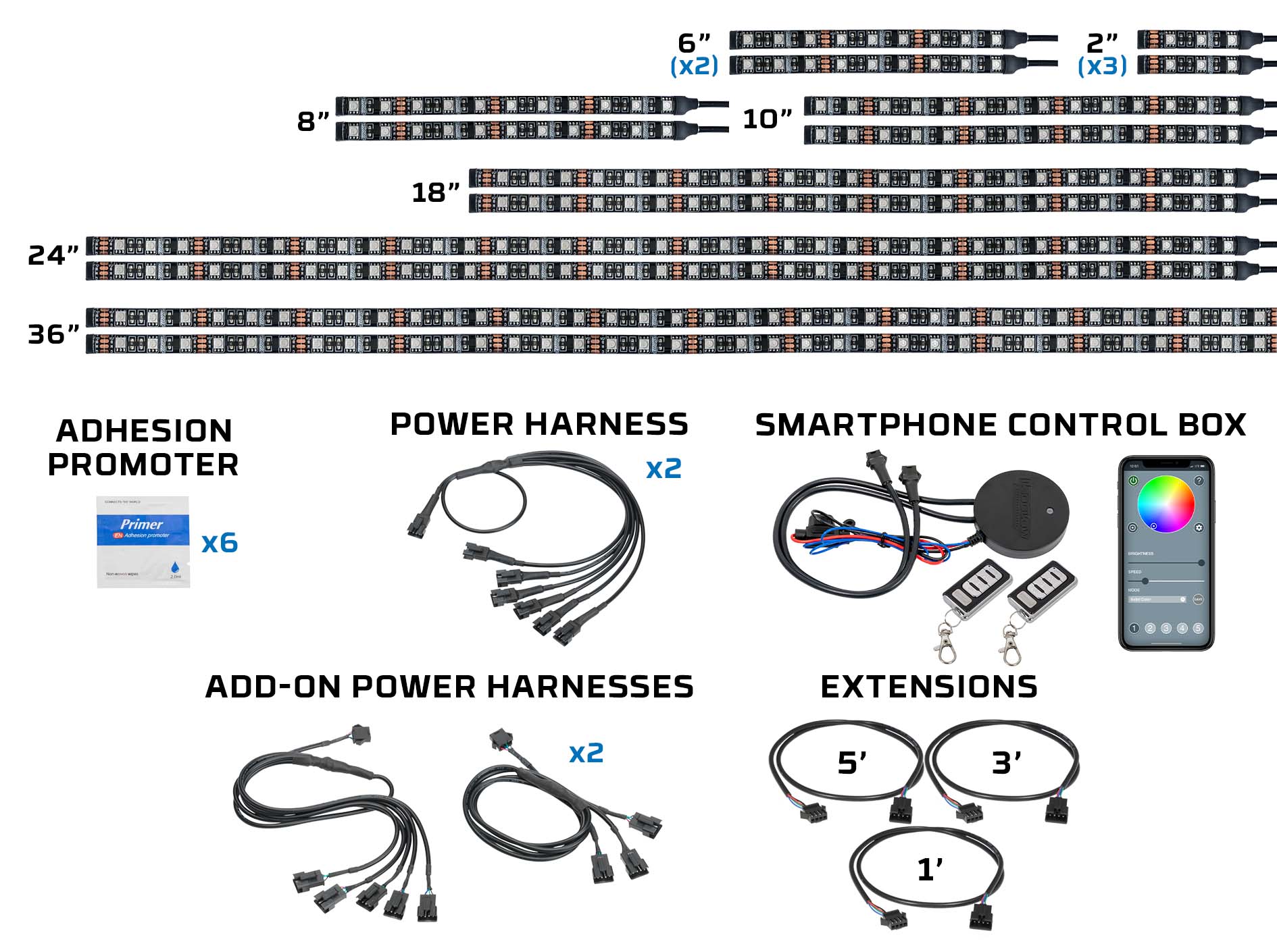 20pc Advanced Million Color LED Lighting Kit for Polaris Slingshot