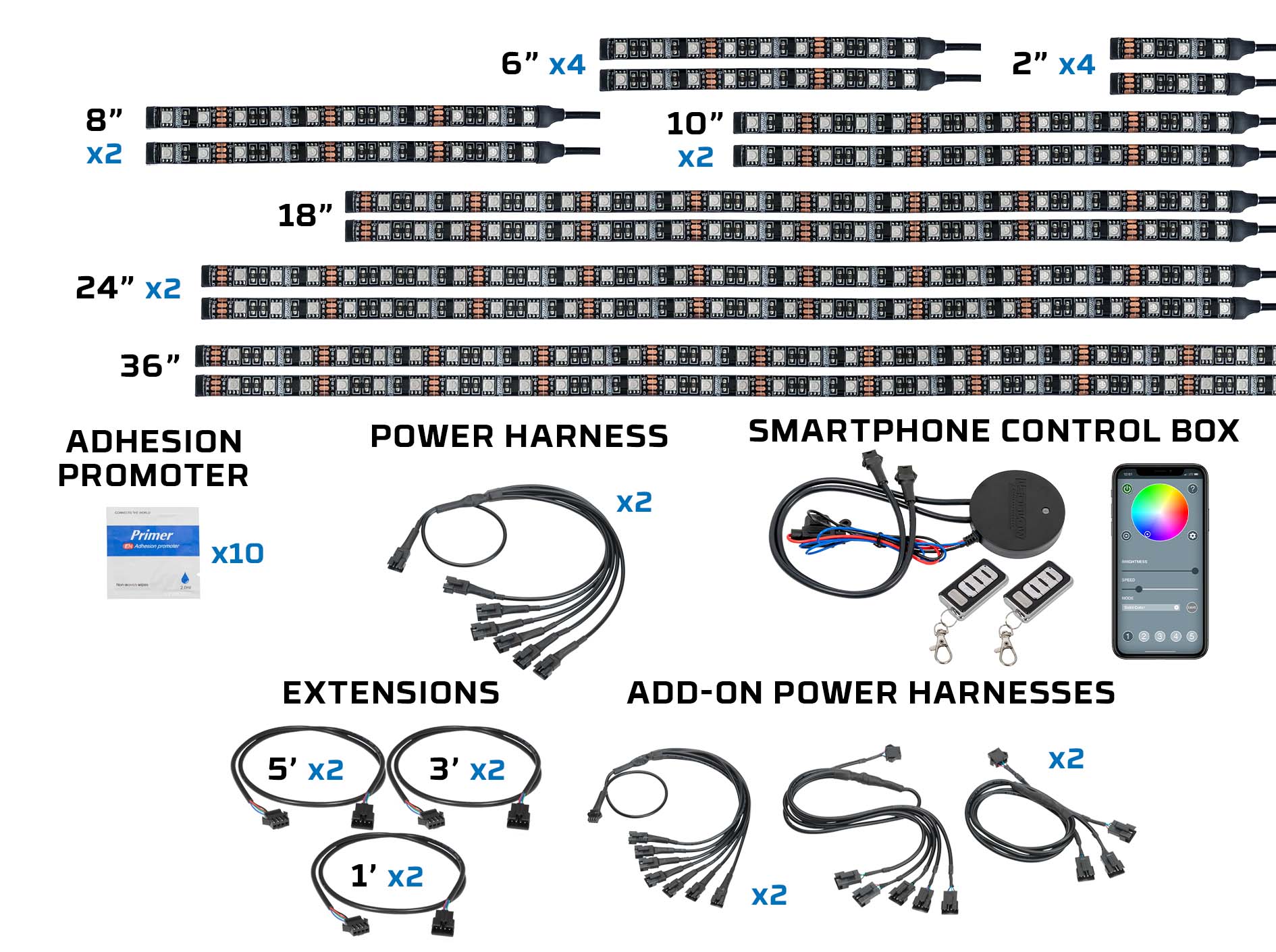 32pc Advanced Million Color LED Lighting Kit for Polaris Slingshot