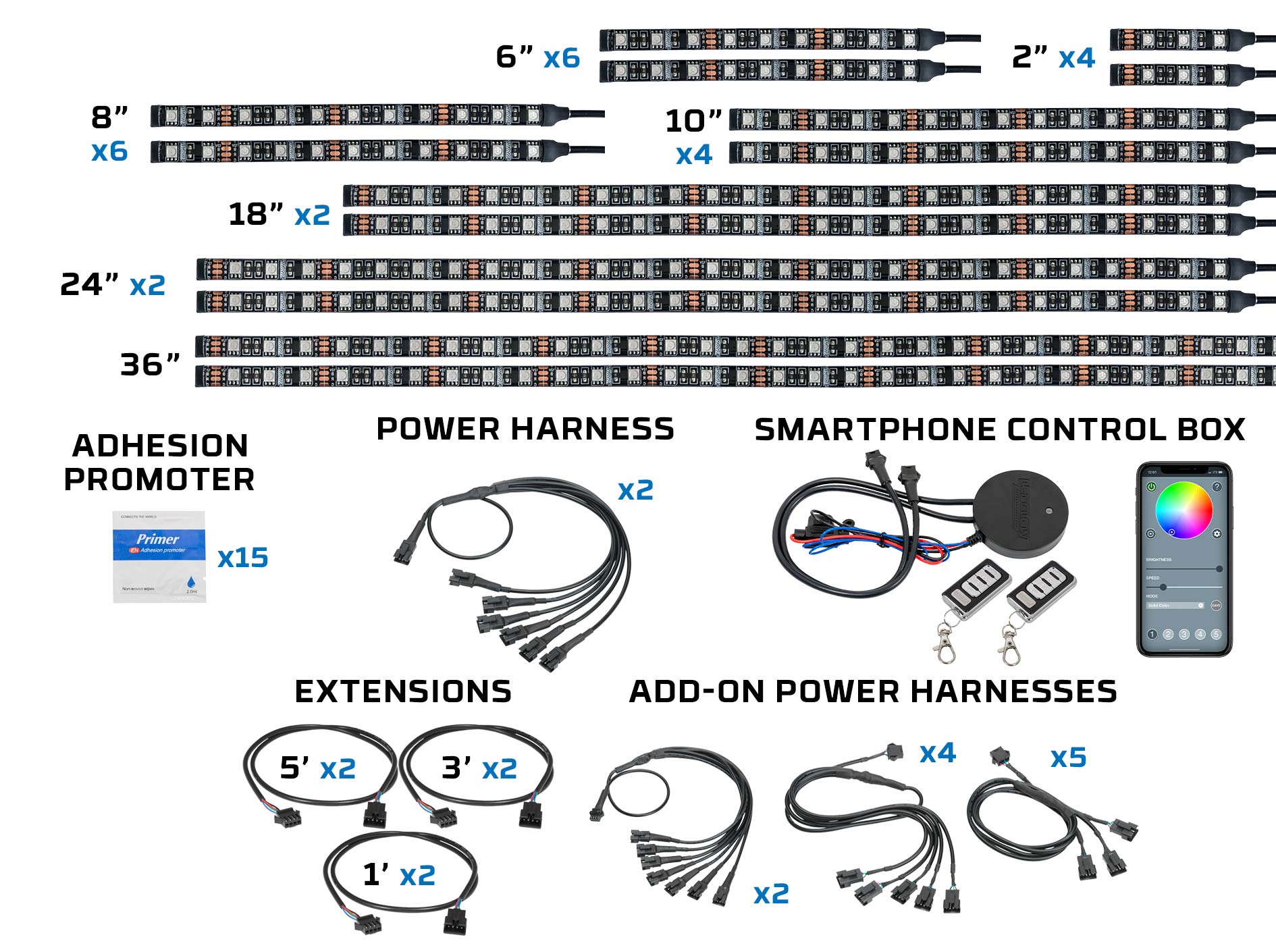 50pc Advanced Million Color LED Lighting Kit for Polaris Slingshot