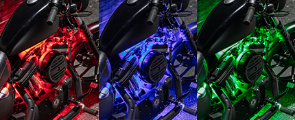 Featured Colors with Advanced Million Color Harley Davidson Sportster Lighting Kit